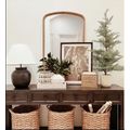 24" x 34" Wood Arch Decorative Wall Mirror, Nat...