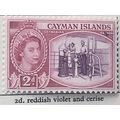 Cayman Islands QEII 1954 2d Reddish Violet & Ce...