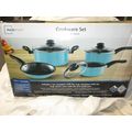 Mainstay 7 Pc Aluminum Cookware Set Aquifer, No...