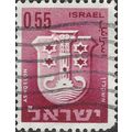 ISRAEL, Town crests, Ashqelon, claret 1966, 0.55Lira