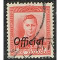 New Zealand 1938 Official 1d Scarlet SGO136 FU