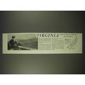 1935 Virginia Tourism Ad - Land of Romance, History