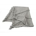 Gray Woven Cotton Solid Color Throw Blanket