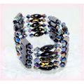 AnySize Black Bracelet Bangle MultiStone Magnet...