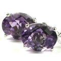 Amethyst, 925 Sterling Silver Threader Earrings...