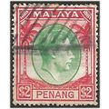 Penang 1944 SG21 $2 Green & Brown Good Used ... ..