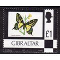GIBRALTAR 1977 Sg388 £1 Butterfly P.O.fresh un ...