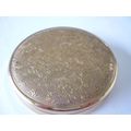 Powder Compact Floral Damask Pattern Goldtone C...