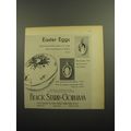 1960 Black Starr & Gorham Gold Charms and Bone China Cache Ad - Easter Eggs
