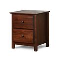 Farmhouse Solid Pine Wood 2 Drawer Nightstand i...