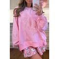 Bonbon Lace Insert Bow Embroidered Exposed Seam...