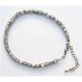 Bracelet solid silver ornate beads 8.25 inch un...