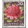 AUSTRALIA, FLOWER, Waratah, violet-brown 1968, ...