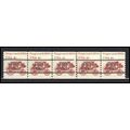 1898Ab 4c Stagecoach Fine MNH Dry Gum PNC 5/5 L...