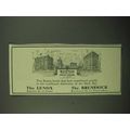 1922 The Lenox and The Brunswick Hotel Ad - Boston