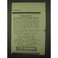 1922 The Pacific Lumber Co. Redwood Ad - Traini...