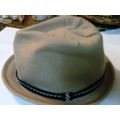 Trilby beige hat with trim NEW