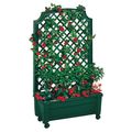 Indoor/Outdoor Green Polypropylene Wheeled Trel...