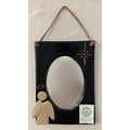 OVAL MIRROR BLUE CERAMIC FRAME ANGEL & STAR OF ...