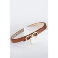 Thai Curry Bow Knot Decor Thin Waist Belt