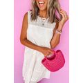 White Floral Eyelet Embroidered Sleeveless Shif...