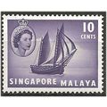 Singapore 1955 SG44 10c Deep Lilac Fine Mounted...