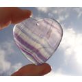 E Fluorite Large Heart Gemstone Touch Stone 1.8...