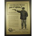 1957 Colt Pistol Ad - Huelet Benner - Colt-Shooter Benner does it again