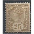 Ceylon 1886 SG198 25c Yellow-Brown Mounted Mint...