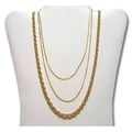 Necklace #001 chains set of 3 unisex 24K gold p...