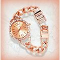 Rose Gold Plated Pink Rhinestone Crystal Wrist ...