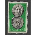 GREECE 1963 GREEK COINS SG 911 1d GREEN FINE USED#