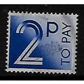 GREAT BRITAIN 1982 2p BRIGHT BLUE POSTAGE DUE S...