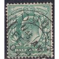 GB 1902 - 10 KEV11 1/2d Blue Green SG 216 Dubli...