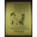 1962 Ferranti Ltd Ad - Man who dreams of tomorrow
