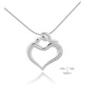 New Sterling Silver CZ Mother Child Heart Penda...