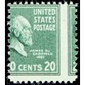 825, MNH (gum skip) 20¢ Misperfed High Value Pr...