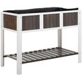 White Wooden 2 Level Elevated Raised Garden Pla...