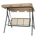 Outdoor Porch Patio 3-Person Canopy Swing in Li...