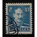 DENMARK 1942 KING CHRISTIAN X 40 ORE BLUE SG 33...