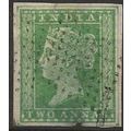 India 1854 SG31 2a Green 4 Margins Fine Used FI...
