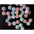 New. Round floral white wood buttons for cardma...