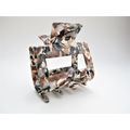 Medium/large brown beige taupe marbled hair cla...