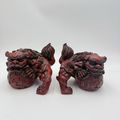 20TH Century CHINESE FOO DOGS RESIN CINNABAR Go...