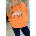 Grapefruit Orange Spooky Graphic Halloween Crew...