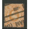 GB 1909 - 11 KEV11 4d Bright Orange used stamp....