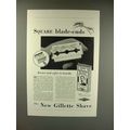 1930 New Gillette Razor Blade Ad - Square Blade...