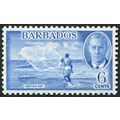 Barbados 1950 6c light blue SG 275 unused