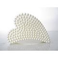 White acrylic heart hair claw clip with faux pe...