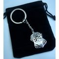ST. BERNARD METAL KEY RING WITH KEY CHAIN & VEL...